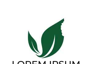 Green leaf logo design vector illustration