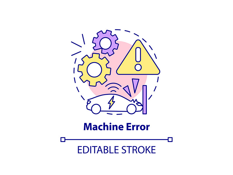Machine error concept icon.