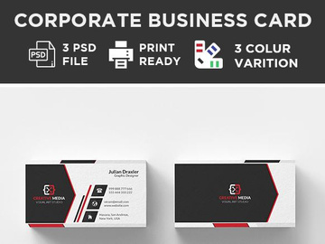 Free Business Card Template 3 Colors preview picture