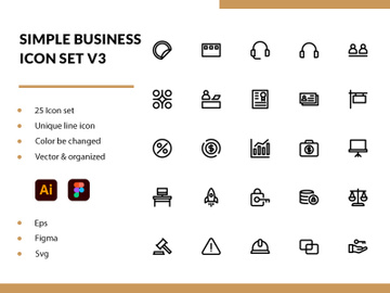 Simple Business Icon Set V3 preview picture