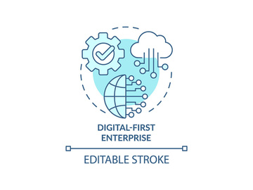 Digital-first enterprise turquoise concept icon preview picture