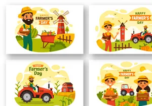 12 Happy Farmer's Day Illustration