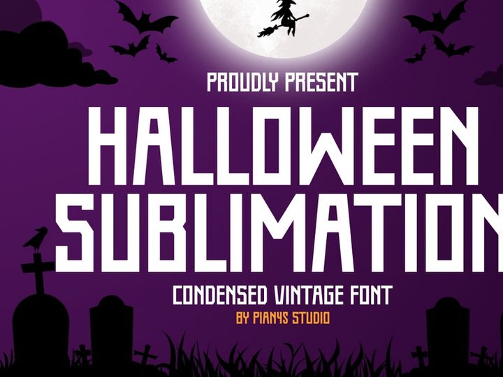 Halloween Sublimation - Condensed Vintage Font
