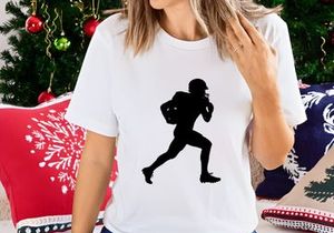 American football player running with ball silhouette