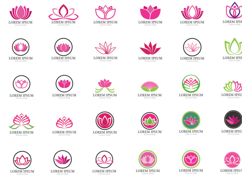 Lotus flower logo yoga health vector