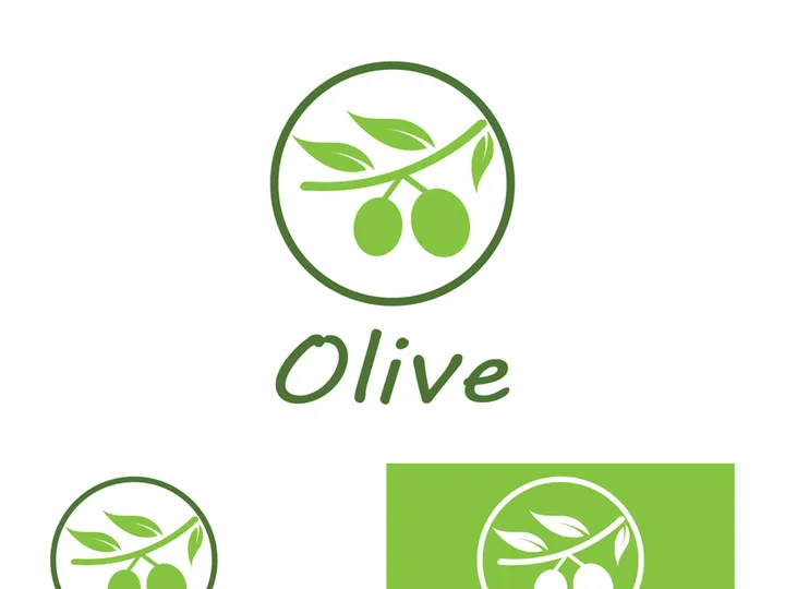 Branched olive fruit logo with creative idea.