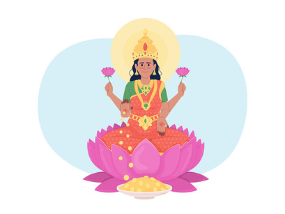 Traditions during Diwali 2D vector isolated illustrations set