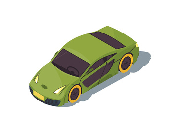 Sports car isometric color vector illustration preview picture