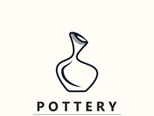 Pottery logo design handmade, creative traditional mug craft sign concept inspiration nature workshop