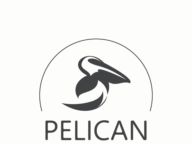 Pelican bird silhoutte vintage logo vector illustration template icon graphic design