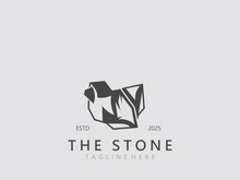 Stone logo template design simple elegant product brand natural element