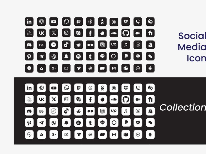 Popular social media icons