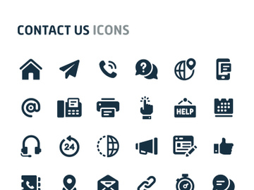 Contact us icons set preview picture