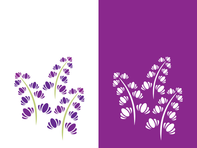 Fresh lavender flower logo vector flat design