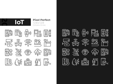 IoT pixel perfect light and dark theme color icons set preview picture