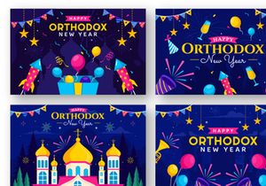 10 Orthodox New Year Celebration Illustration