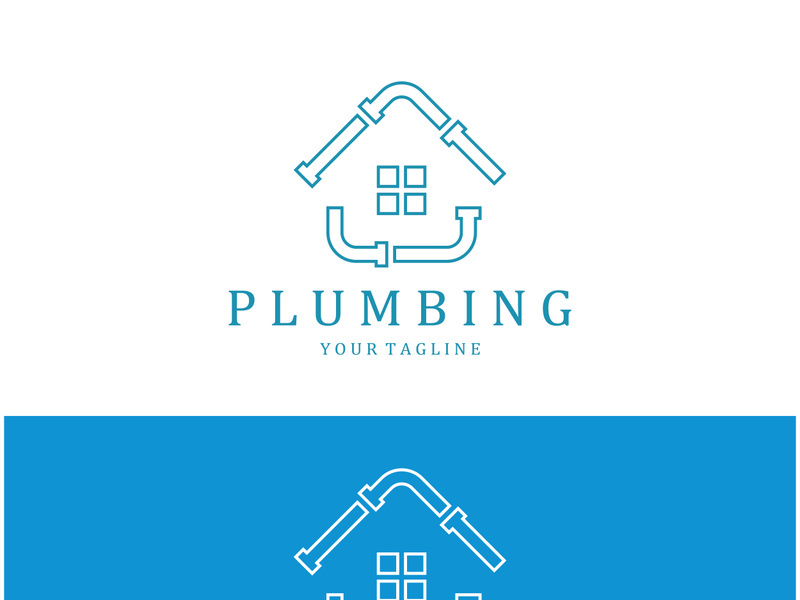 Plumbing logo vector design template. water pipe logo design.Leaking water logotype,Design Concept, Creative Symbol, Icon