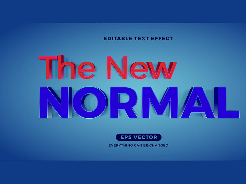 Modern Blue New Normal editable text effect vector template