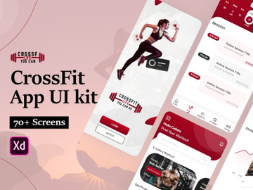 Crossfit Fitness & Workout App - Adobe XD Mobile UI Kit preview picture