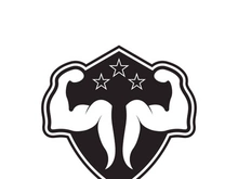 Arm muscle silhouette logo biceps icon vector illustration