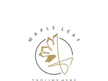 Maple leaf logo design vintage style graphic illustration preview picture
