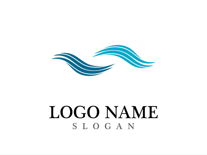 Wave beach vector illustration design logo