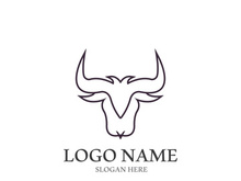 Bull head logo vector icon design illustration
