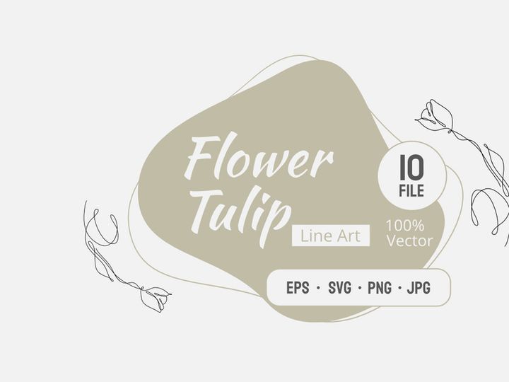 Abstract Flower Tulip continuous line drawing art singulart aesthetic simple