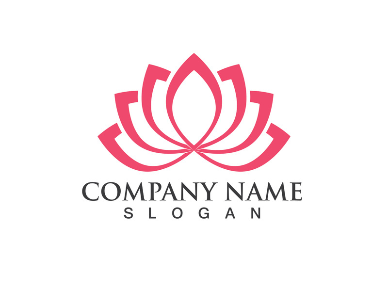 People yoga health in lotus flower logo