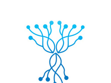 Neuron logo icon design template flat vector