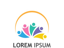 Community of people logo design with creative idea.