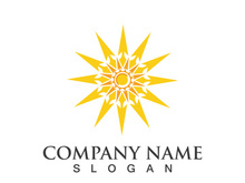 Creative sun concept logo illustration design template