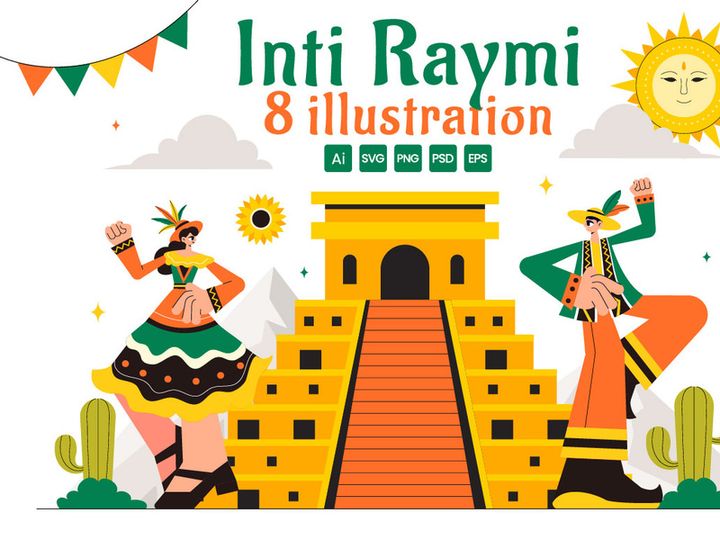 8 Inti Raymi Vector Illustration