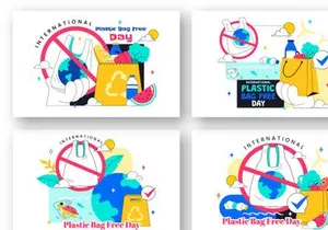 10 Plastic Bag Free Day Illustration