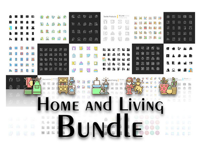 Home and living icons bundle
