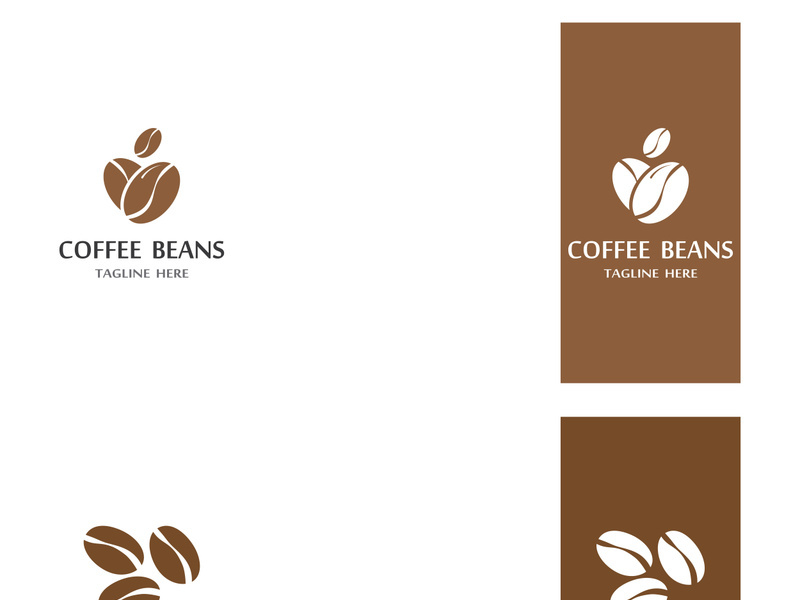 Coffee bean logo for cafe, business, label.