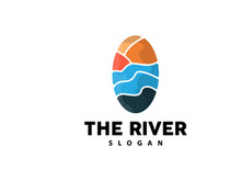 River Logo Design River Creek Vector