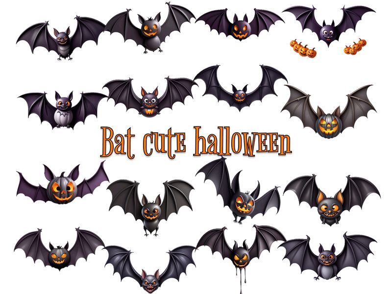 Bat Cute Halloween Clipart