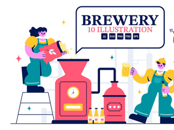 10 Beer Brewing Process Illustration preview picture