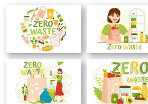 12 Zero Waste Vector Illustration