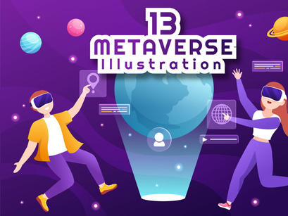 13 Metaverse Digital Virtual Reality Illustration