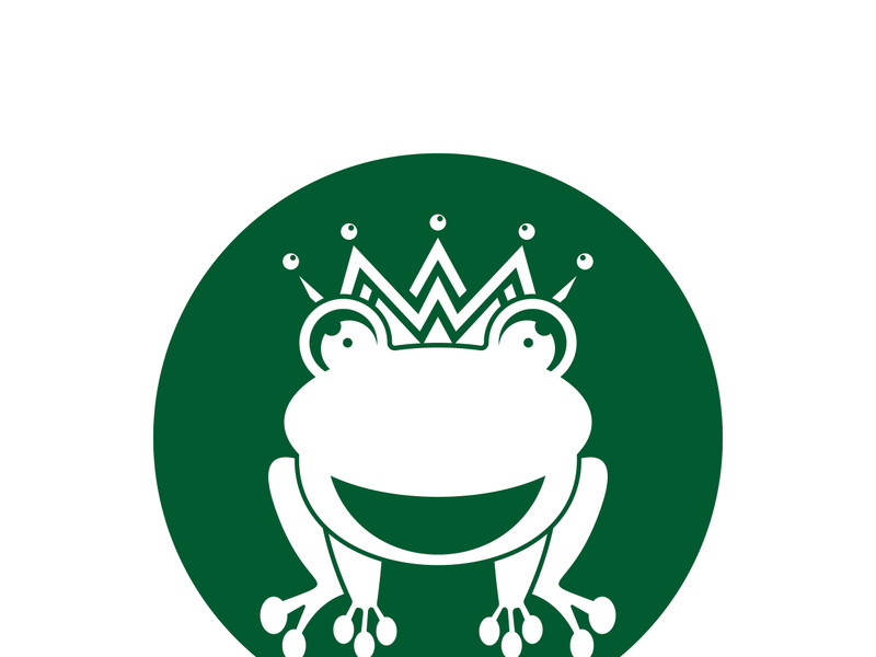 King frog logo icon template design vector illustration