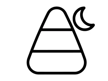 Ícone de milho doce com lua. Símbolo de feriado de Halloween para design web e gráficos digitais.