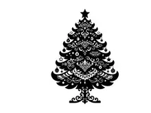 Elegantes Weihnachtsbaum-Silhouette mit Sternspitze für weihnachtliche Dekoration
