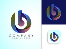 Abstract initial alphabet B logo design. Multi-color gradient letter icon vector illustration.