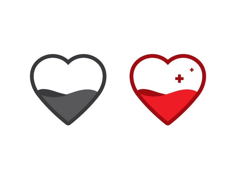 Love heart logo and symbol vector