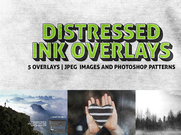 5 Distressed Ink Overlay Textures preview picture