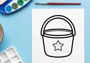 Halloween trick or treat bucket icon. Minimalist candy pail graphic for holiday design.