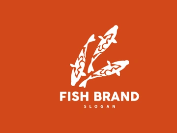 Koi Fish Logo Design, Ornamental Fish Vector preview picture