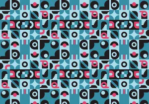 Red Blue Green Abstract geometric pattern